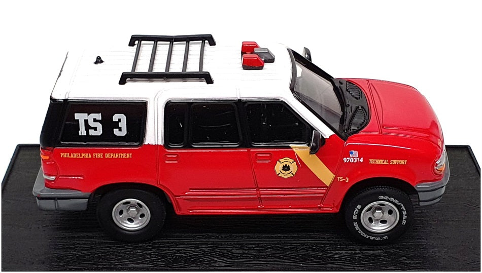 Del Prado 1/43 Scale DLP0150 - 1997 Ford Explorer Philadelphia FD - Red/White