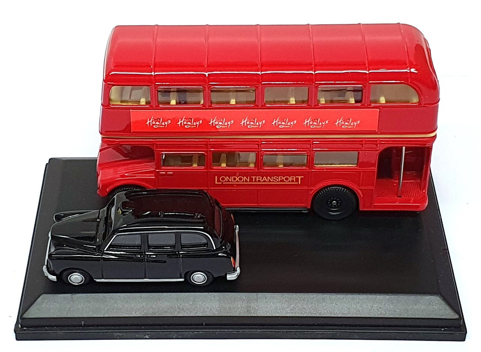 Oxford Diecast HM004 - Hamleys London Bus & Taxi Gift Set - Red Black