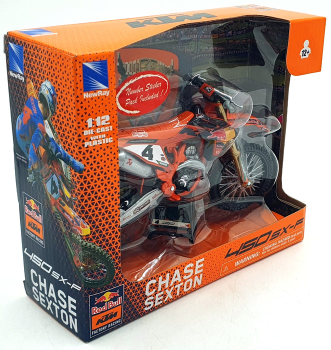NewRay 1/12 Scale 58473 - KTM 450 SX-F #4 Motorbike - Sexton