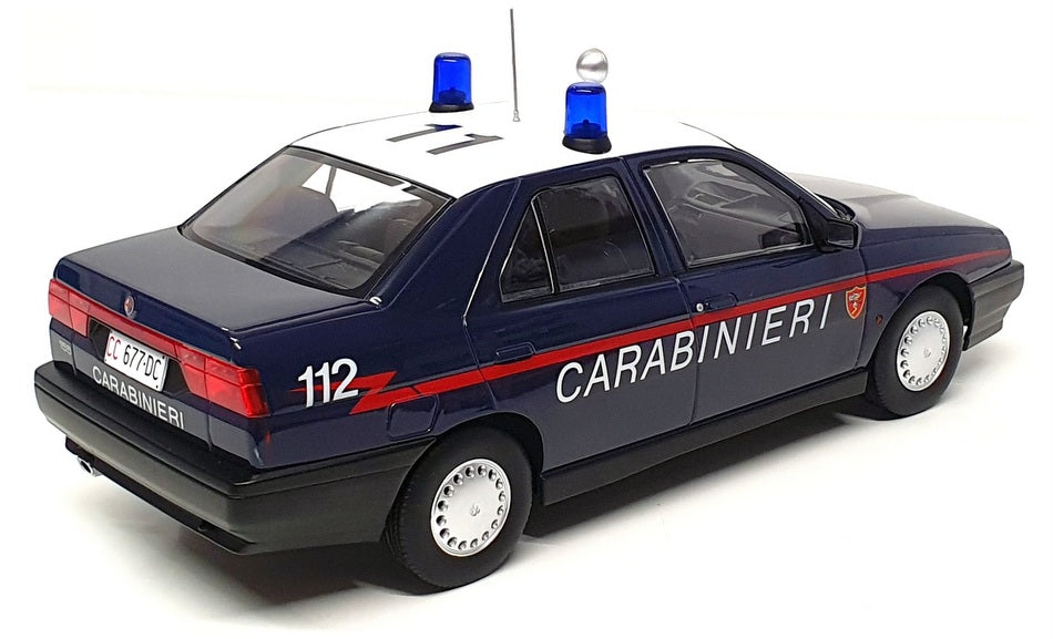 Triple9 1/18 Scale T9-1800385 - 1996 Alfa Romeo 155 Carabinieri - Dk Blue/White