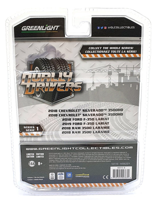 Greenlight 1/64 Scale 46010-B - 2018 Chevrolet Silverado 3500HD - Blue