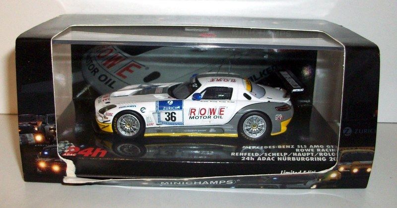 Minichamps 1/43 Scale - 437 110396 Mercedes Benz SLS AMG ROWE Racing ...
