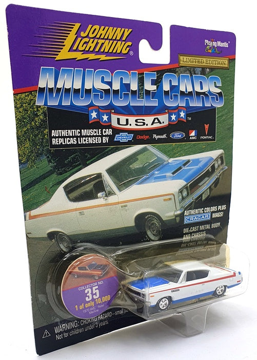 Johnny Lightning 1/64 Scale 230-04 Dragsters USA '70 AMC Rebel Machine #35 White