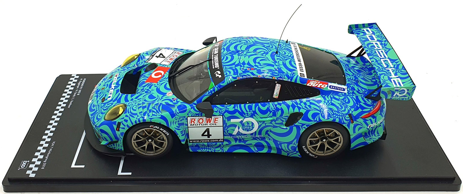 IXO 1/18 Scale Diecast LEGT18034 - Porsche 911 GT3 R VLN 7 Nurburgring 2018 #4