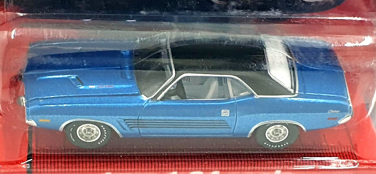 Auto World 1/64 Scale AW64152 - 1974 Dodge Challenger Rallye - Met. Blue