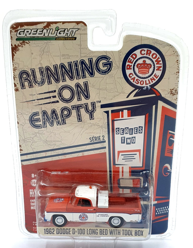 Greenlight 1/64 Scale 41020-A 1962 Dodge D-100 Long Bed with Tool Box Red/White