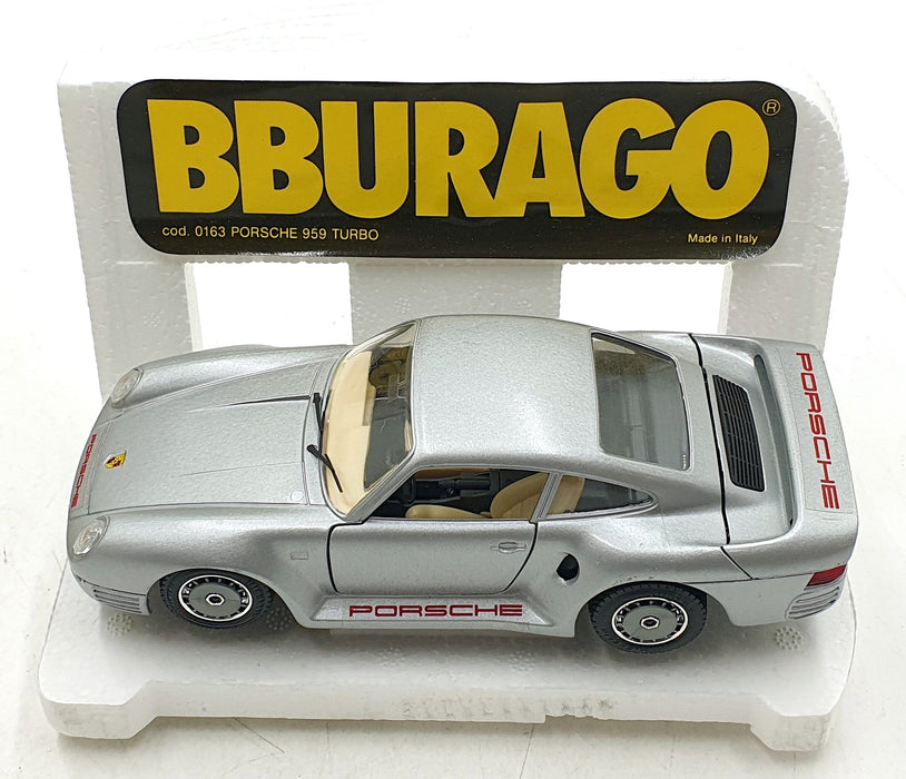 Burago 1/24 Scale Diecast 0163 - Porsche 959 Turbo - Silver