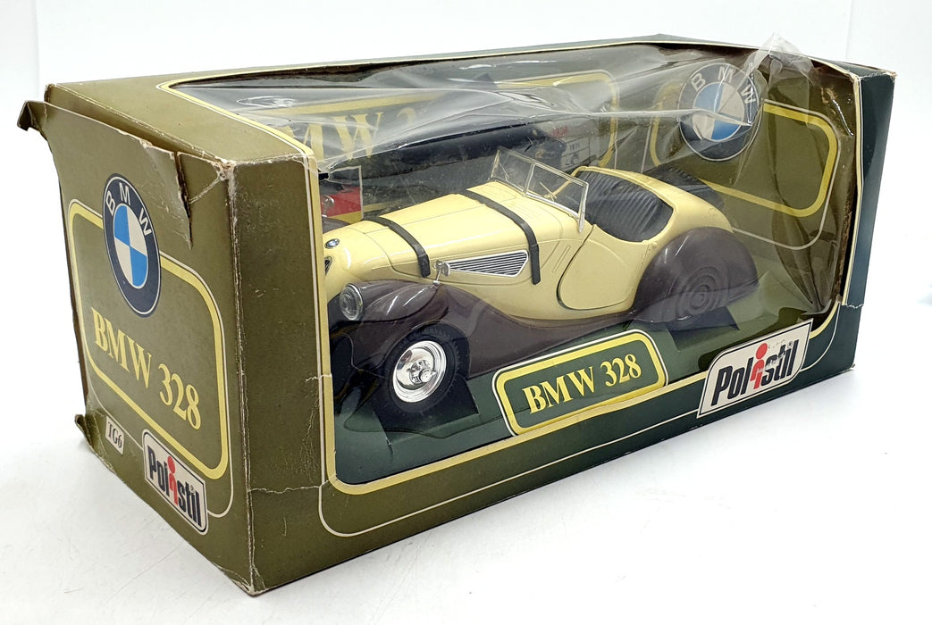 Polistil 1/16 Scale Diecast TG6 - BMW 328 - Cream/Brown