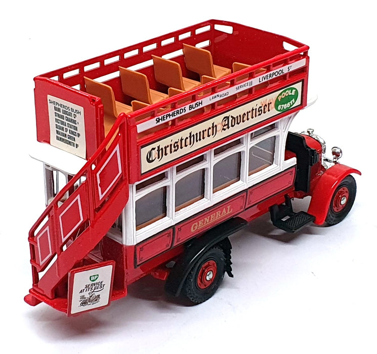 Corgi Appx 15cm Long TCB01A - Thornycroft Bus Christchurch Advertiser REWORKED