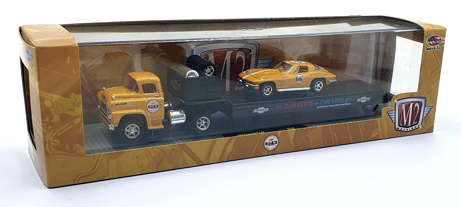 Castline M2 Machines 1/64 Scale S15 - 1958 Chevrolet LCF & 1966 Corvette 327