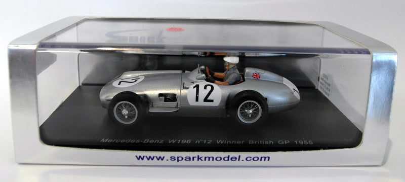 Spark 1/43 Scale resin - S1052 Mercedes Benz W196 #12 Winner British GP S. Moss