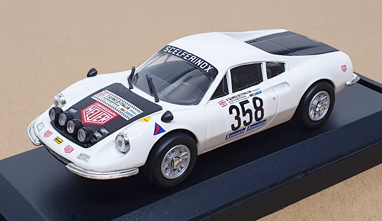 Vitesse 1/43 Scale L052 - Ferrari Dino 246GT #358 Giro d'Italia - White/Black