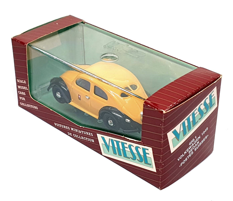 Vitesse 1/43 Scale 408.1 - 1949 Volkswagen Sedan Postes Suisses - Yellow/Black