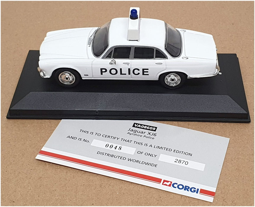 Vanguards 1/43 Scale VA08609 - Jaguar XJ6 Ayrshire Police - White