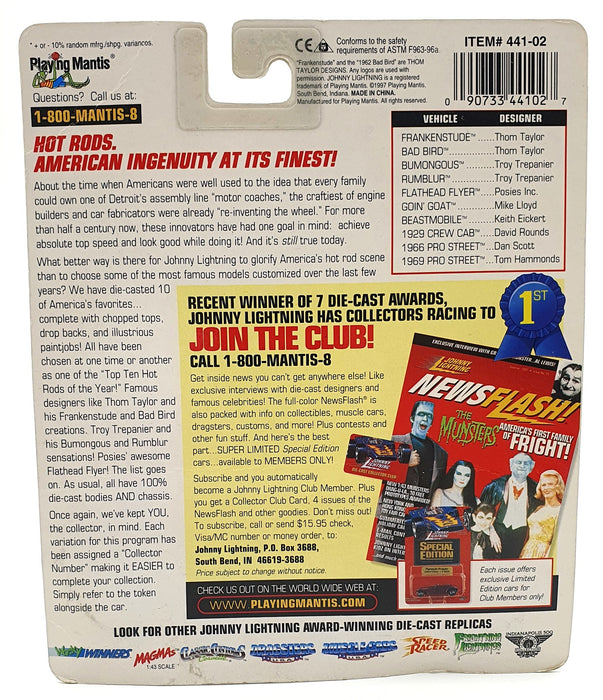 Johnny Lightning 1/64 Scale 441-02 Hot Rods Collector #17 Bumongous - Mint Green