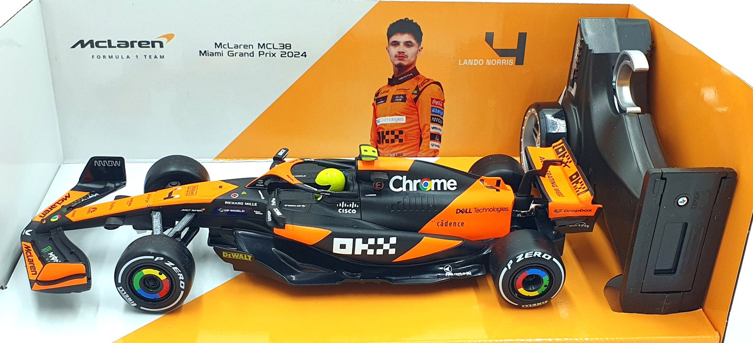 Maisto 1/24 Scale 82359 McLaren MCL38 F1 Miami GP 2024 #4 Remote Control Norris