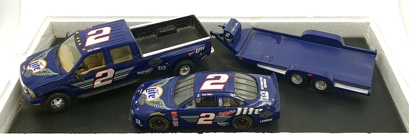 Action 1/24 Scale B249901025 Miller Lite Ford #2 Crew Cab NASCAR And Trailer