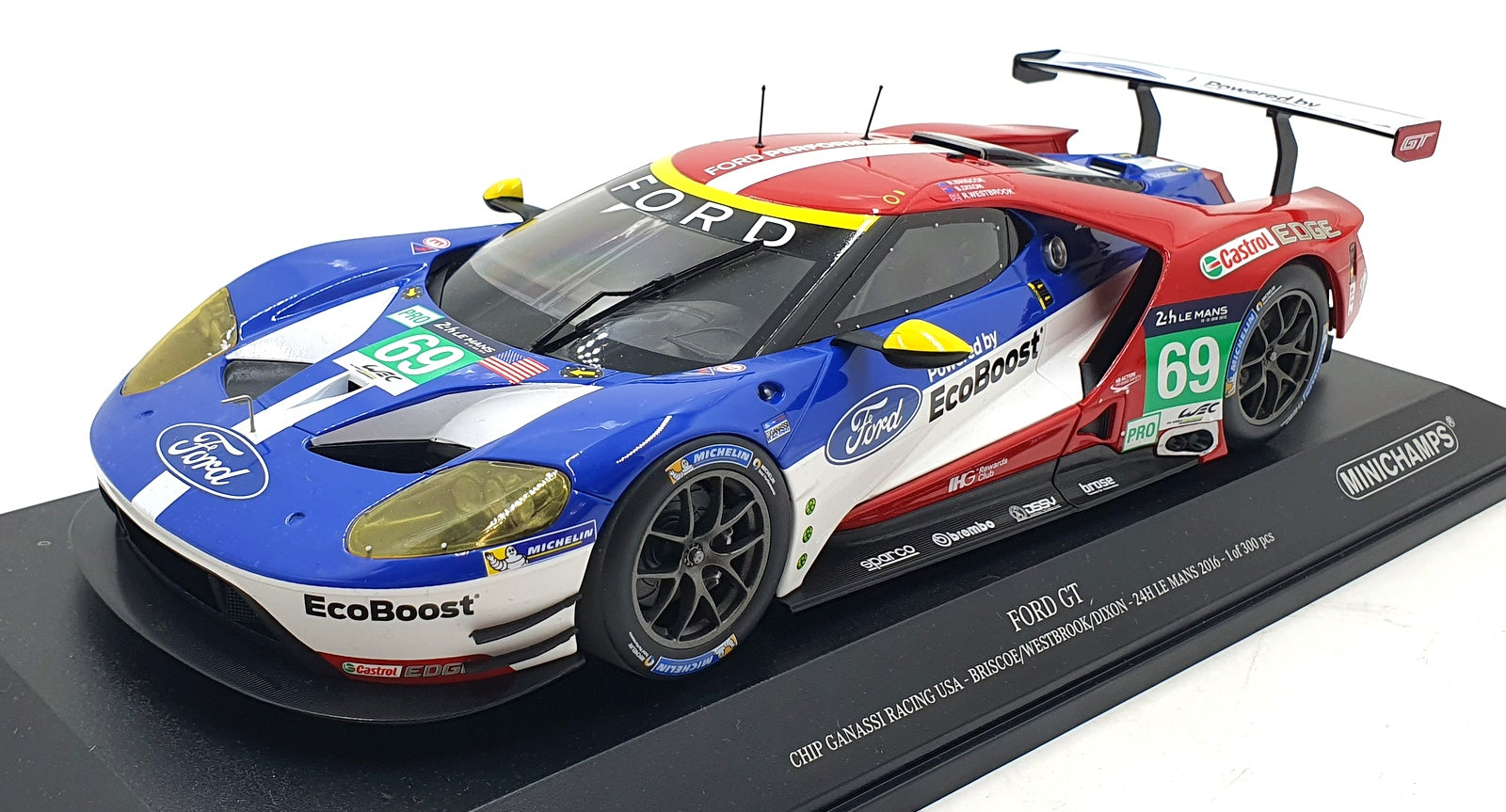 Minichamps 1/18 Scale 155 168669 - Ford GT Chip Ganassi Le Mans 2016 #69