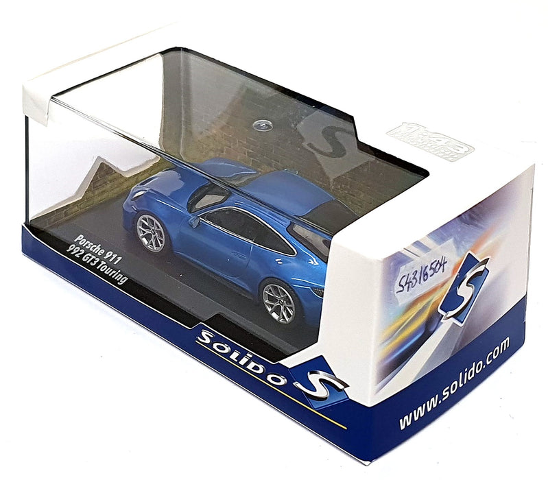 Solido 1/43 Scale S4316504 - 2023 Porsche 911 GT3 Touring - Met. South Sea Blue