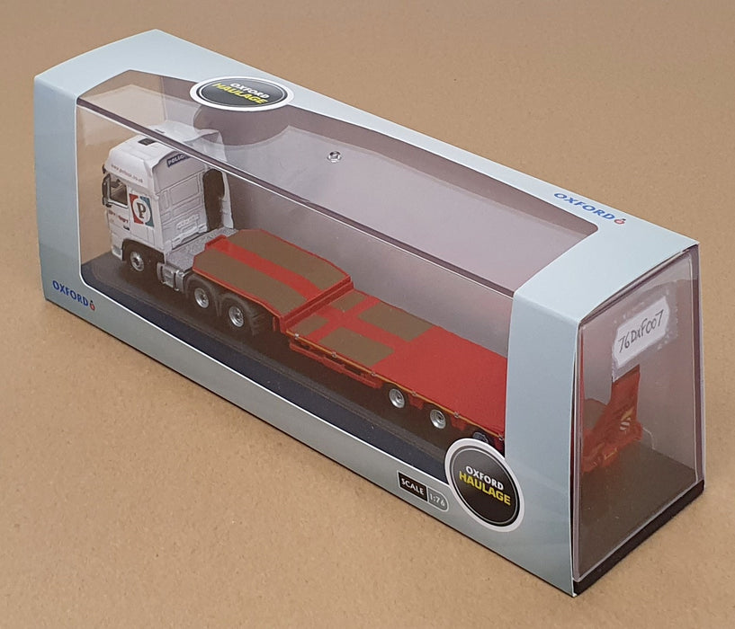Oxford Diecast 1/76 Scale 76DXF007 DAF XF Euro 6 Semi Low Loader Pollock - White