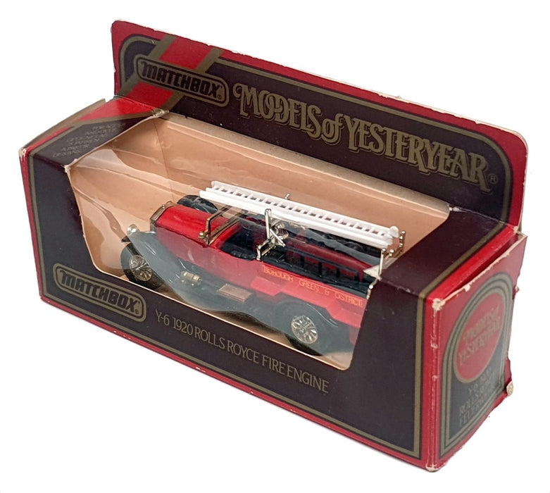 Matchbox 10cm Long Diecast - 1920 Rolls Royce Fire Engine - Red