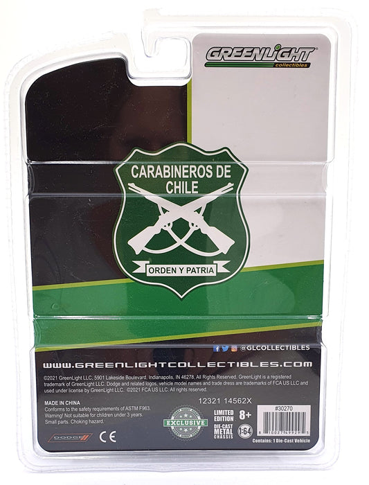 Greenlight 1/64 Scale 30270 - 2006 Dodge Charger Carabineros De Chile