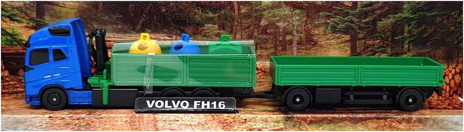 Maisto 11682 - Volvo FH16 Double Trailer With Load - Blue/Green