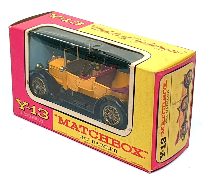 Matchbox Appx 9cm Long Diecast Y-13 - 1911 Daimler - Yellow