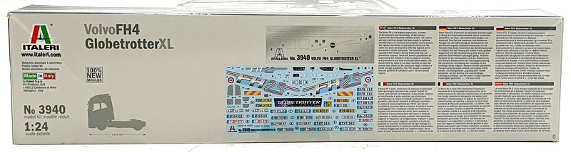 Italeri 1/24 Scale Unassembled Kit 3940 - Volvo FH4 Globetroter XL Truck - Grey