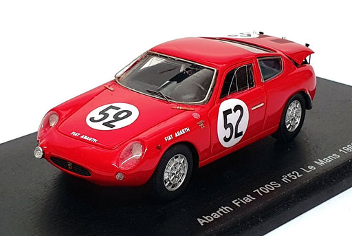 Spark Model 1/43 Scale S1322 - Abarth Fiat 700S #52 Le Mans 1962 - Red