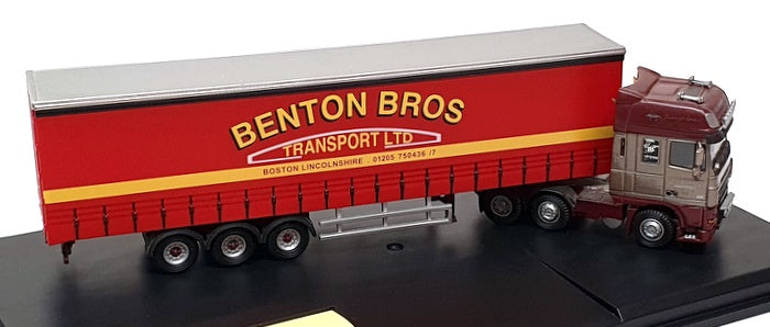 Oxford Diecast 1/43 Scale DAF11CS - DAF 105 Curtainside Truck Benton Bros.