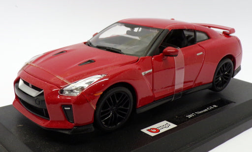 Burago 1/24 Scale Metal Model Car - 18-21082 - 2017 Nissan GT-R - Red