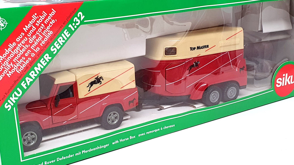 Siku 1/32 Scale 3758 - Land Rover Defender & Horse Box With Horses