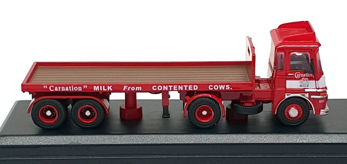 Oxford Diecast 1/76 Scale 76LV002 - ERF LV Flatbed Trailer Carnation - Red/White