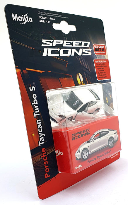 Maisto 1/64 Scale 15700 - Speed Icons Porsche Taycan Turbo S - White