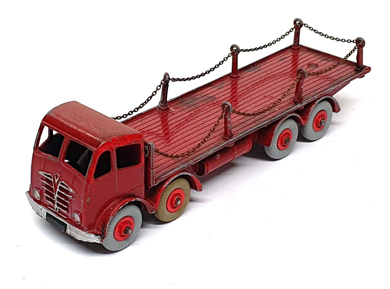 Dinky Supertoys 30526R - Foden Flatbed Lorry With Chains - Dk. Red REPAINT
