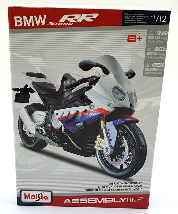 Maisto 1/12 Scale Diecast Kit 39191 - BMW RR S1000 Motorbike Model Kit - White