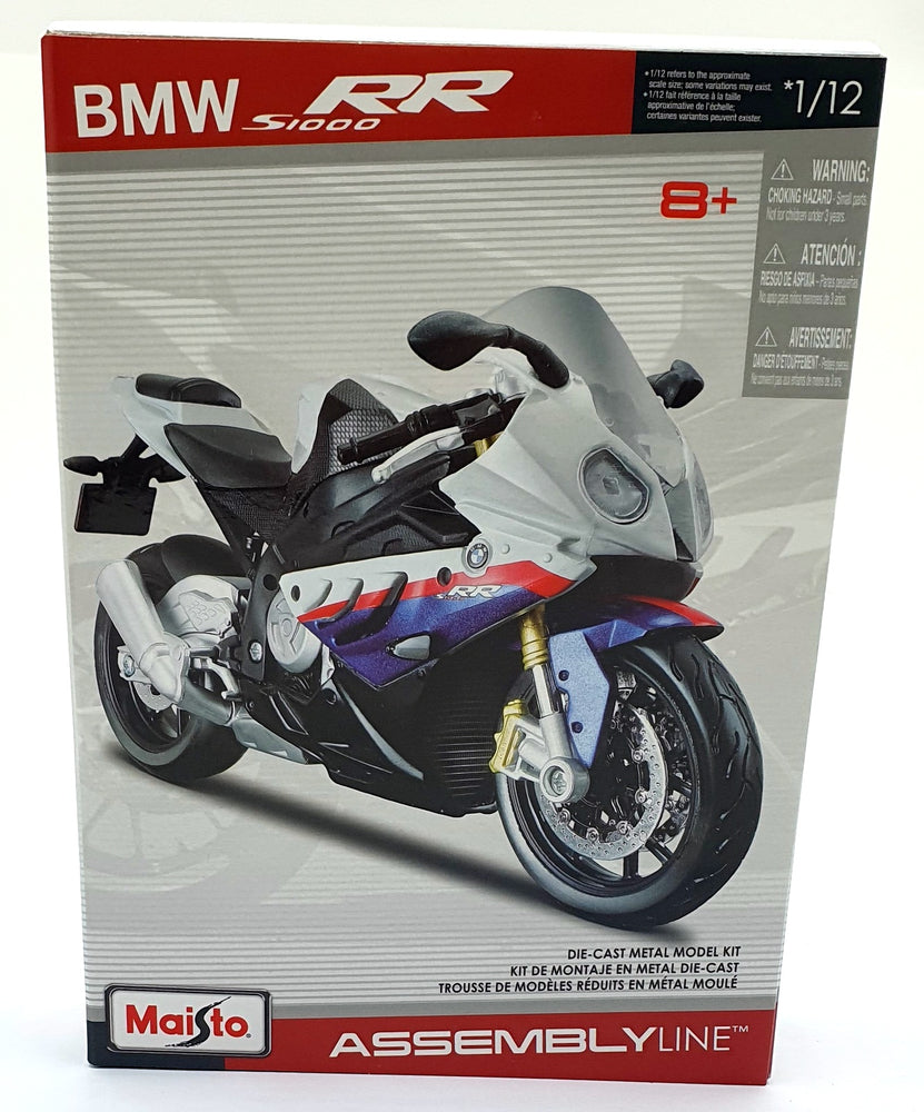 Maisto 1/12 Scale Diecast Kit 39191 - BMW RR S1000 Motorbike Model Kit - White
