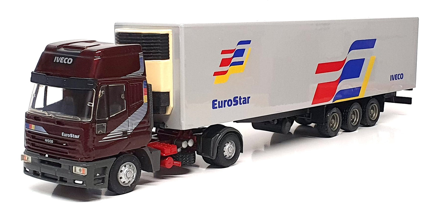 Old Cars 1/43 Scale OCI326 - Iveco Eurostar Truck & Fridge Trailer - Maroon