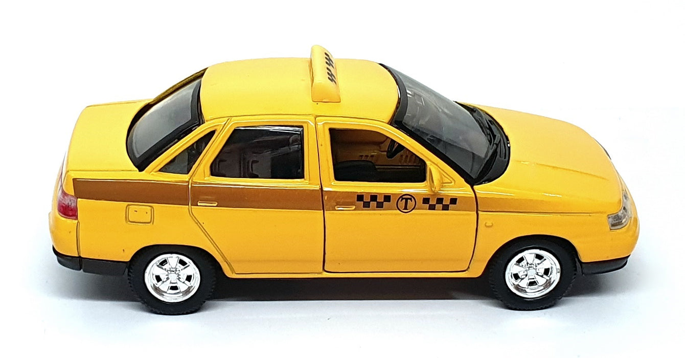 Welly 1/38 Scale Pull Back & Go 7864 - Lada 110 Russian Taxi - Yellow
