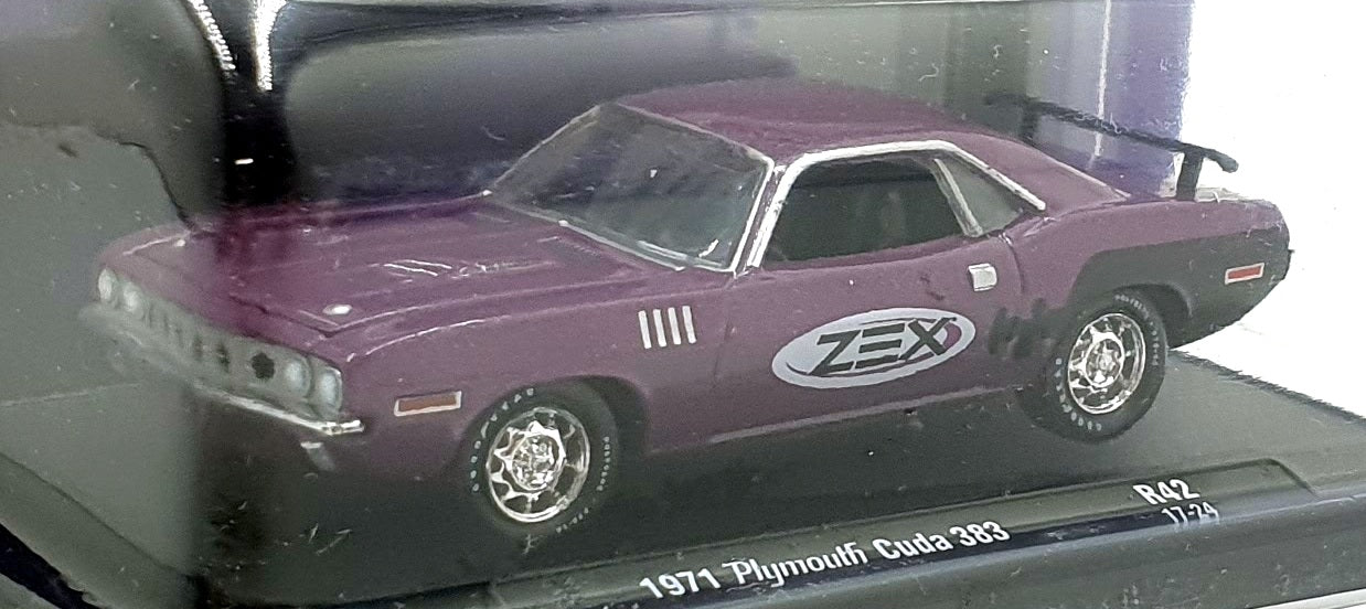 Castline M2 Machines 1/64 Scale R42 - 1971 Plymouth Cuda 383 - Purple