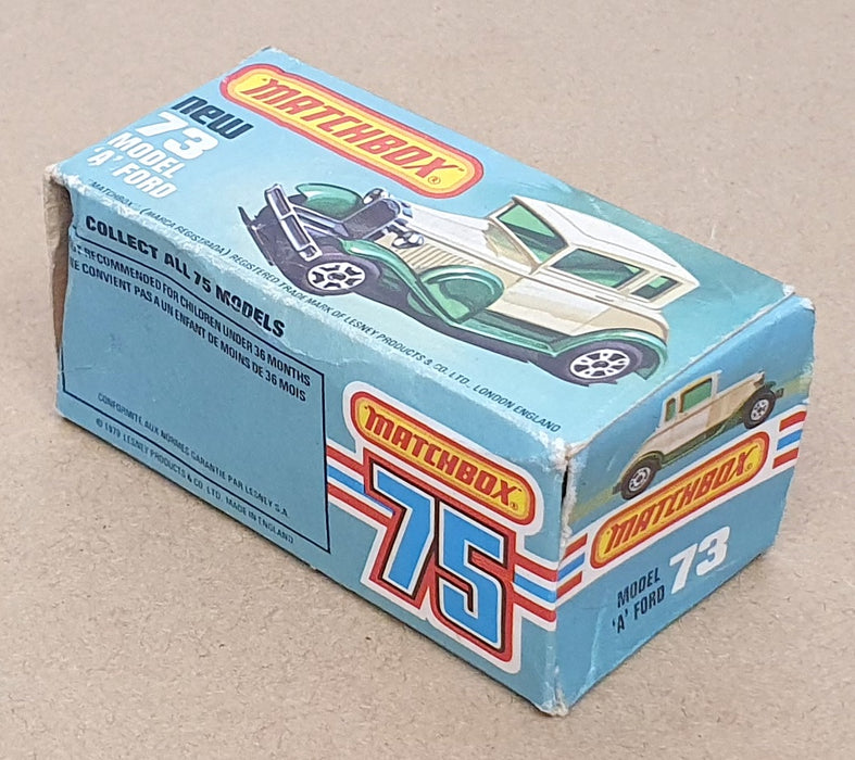 Matchbox 7cm Long Original Diecast No. 73 - Ford Model A - Ivory/Green