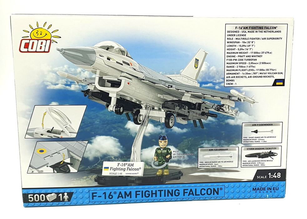 Cobi Bricks 1/48 Scale 5893 - F-16 AM Fighting Falcon Aircraft - Ukrainian