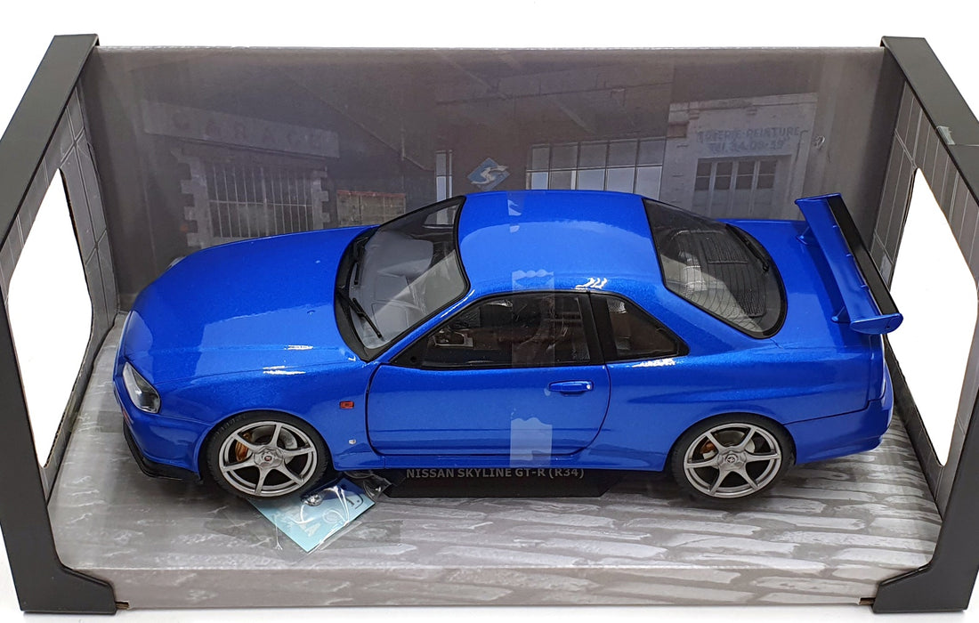 Solido 1/18 Scale Diecast S1804301 - 1999 Nissan Skyline R34 GTR Bayisde Blue