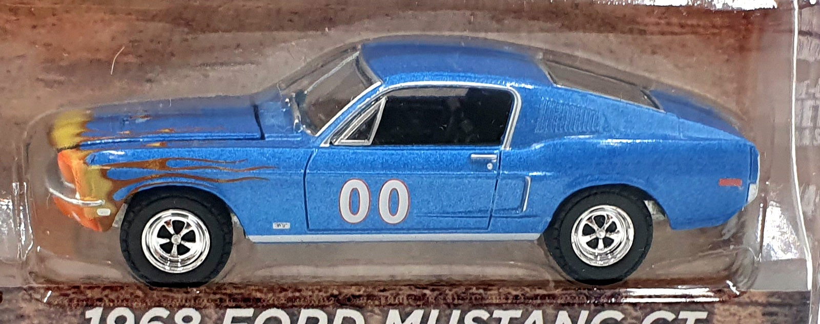 Greenlight 1/64 Scale 30328 - 1968 Ford Mustang GT #00 - Silver Wheels