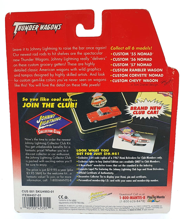 Johnny Lightning 1/64 Scale 457-01 Thunder Wagon Custom '55 Nomad - Black