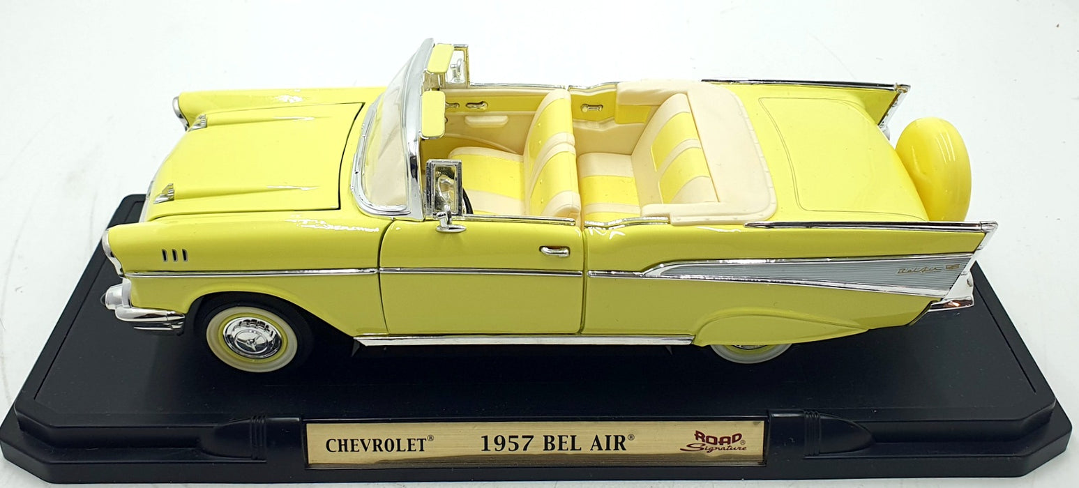 Road Signature 1/18 Scale Diecast 92108 - 1957 Chevrolet Bel Air - Yellow