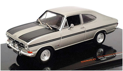 Ixo 1/43 Scale CLC462N.22 - 1967 Opel Kadett B Coupe Rally - Silver