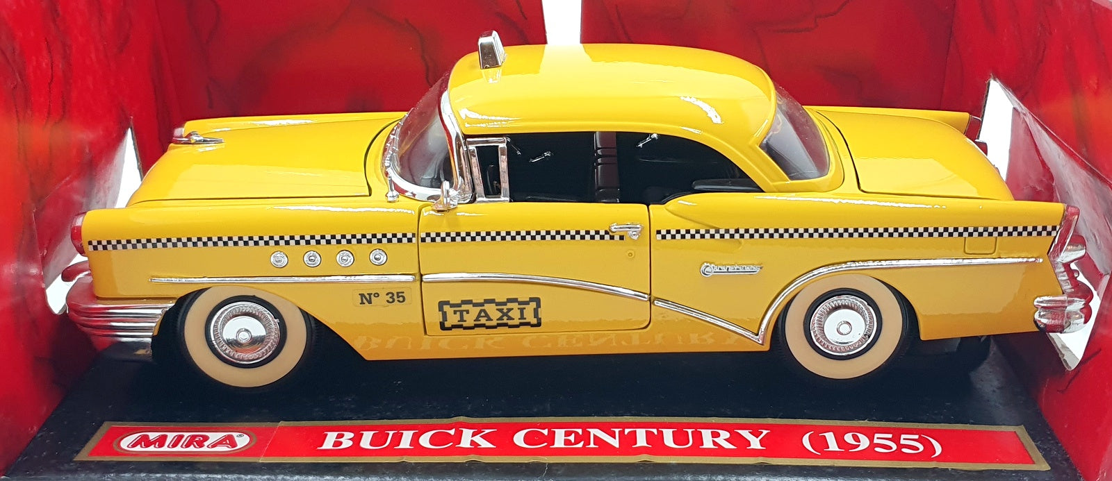 Mira 1/18 Scale Diecast 6116 - 1955 Buick Century Taxi - Yellow