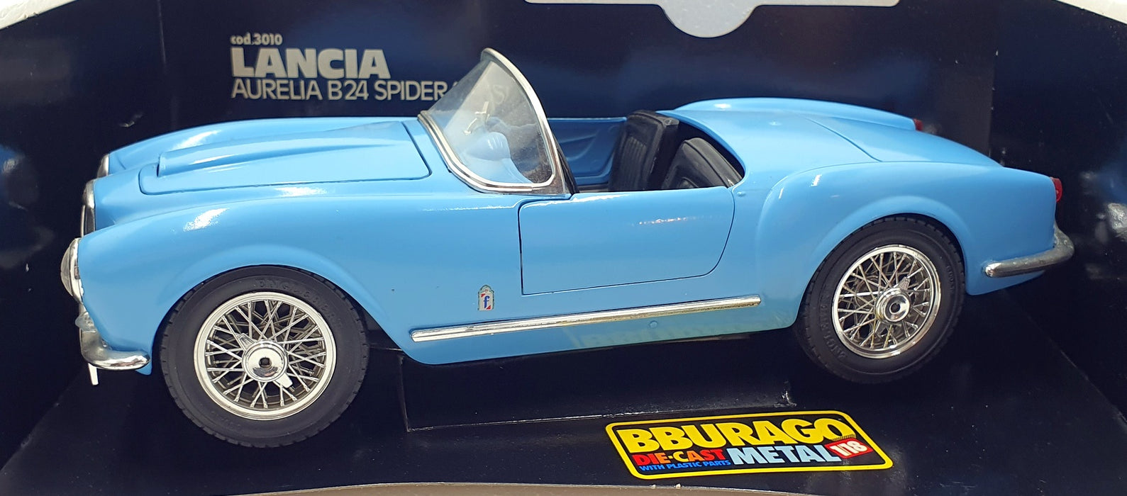 Burago 1/18 Scale Diecast 3010 - 1955 Lancia Aurelia B24 Spider - Blue